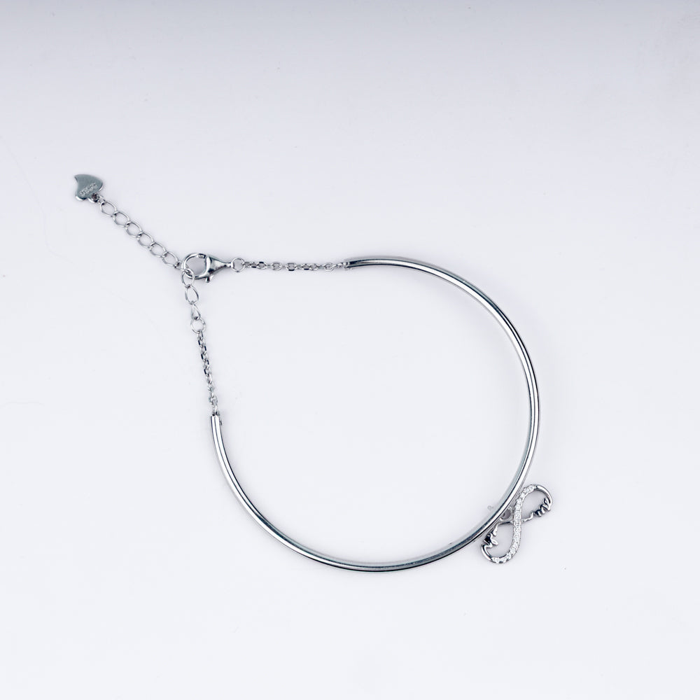 Infinite Possibilities Zircon Adjustable Bracelet In 925 Sterling Silver