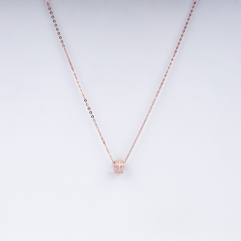 Eternal Sparkle Pendant Necklace in 925 Sterling Silver with Rose Gold Plating