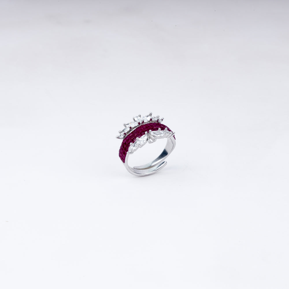 925 Silver Adjustable Foliage Ring – Vanika Signature Cocktail Piece