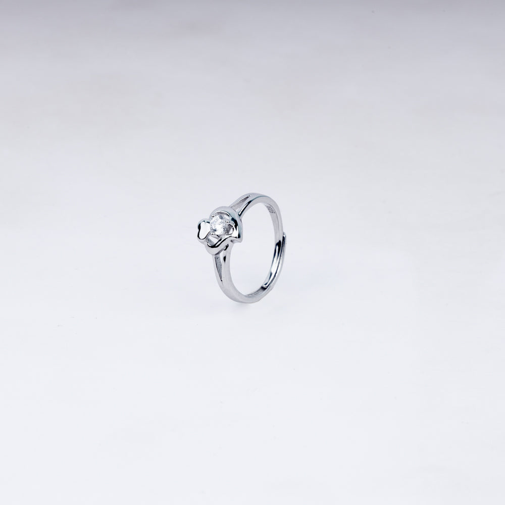 Aurora Bloom 925 Silver Floral Ring