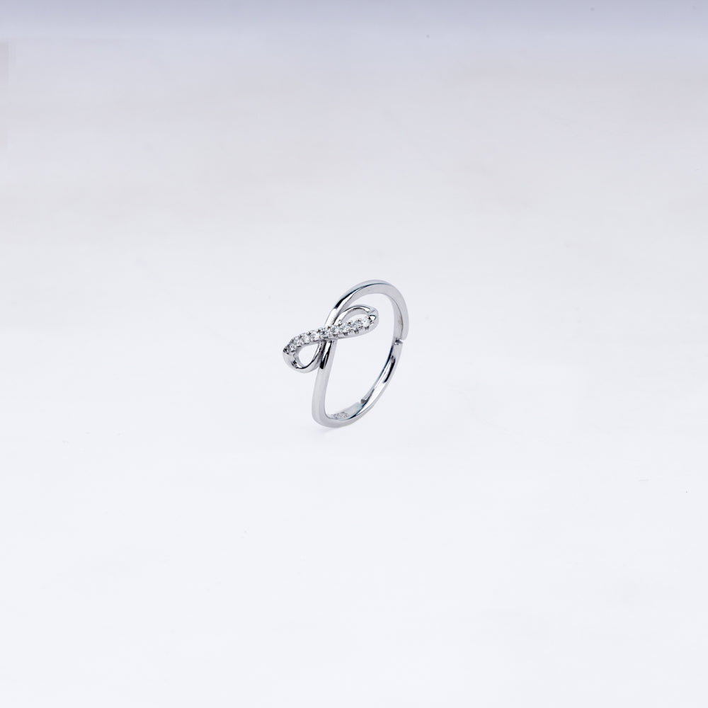 Eterna 925 Silver Infinity Ring with Pave Stones