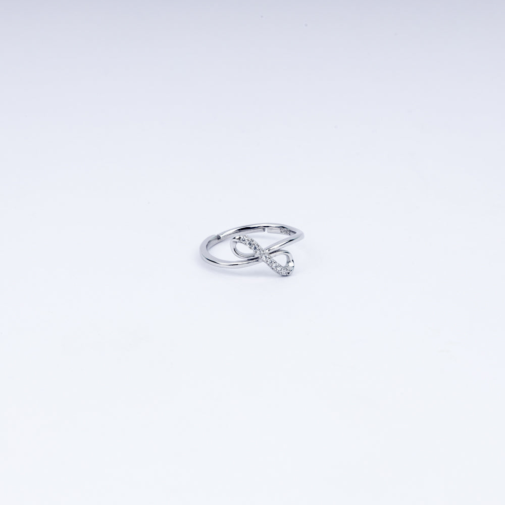 Eterna 925 Silver Infinity Ring with Pave Stones