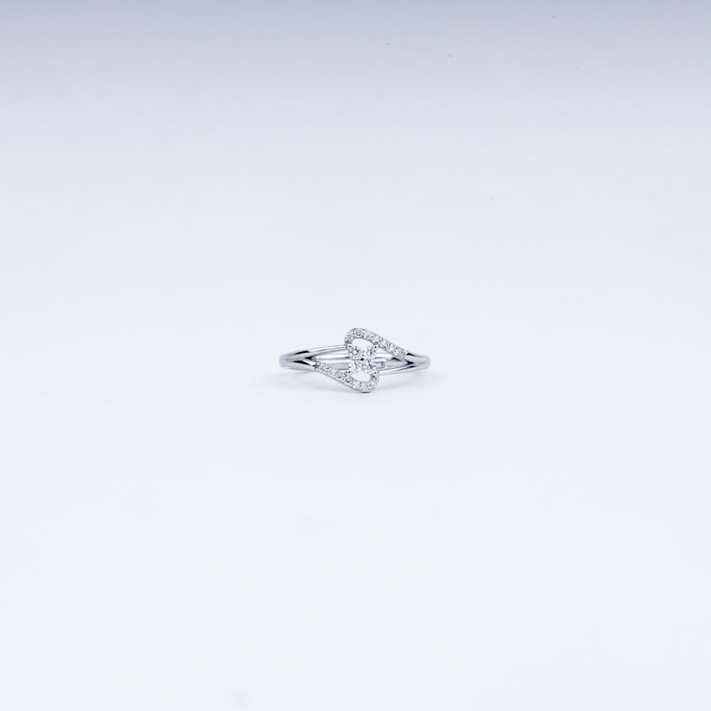 Celestia 925 Silver Heart Crown Ring