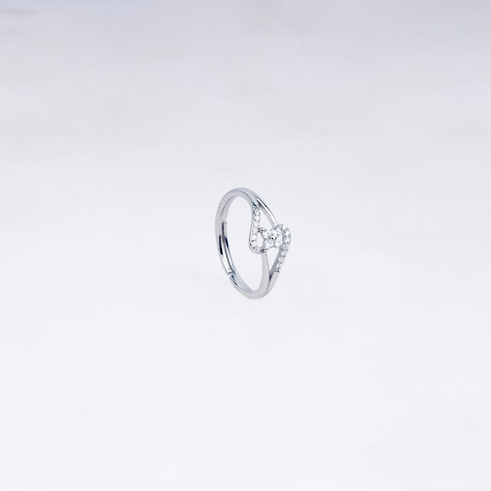 Celestia 925 Silver Heart Crown Ring