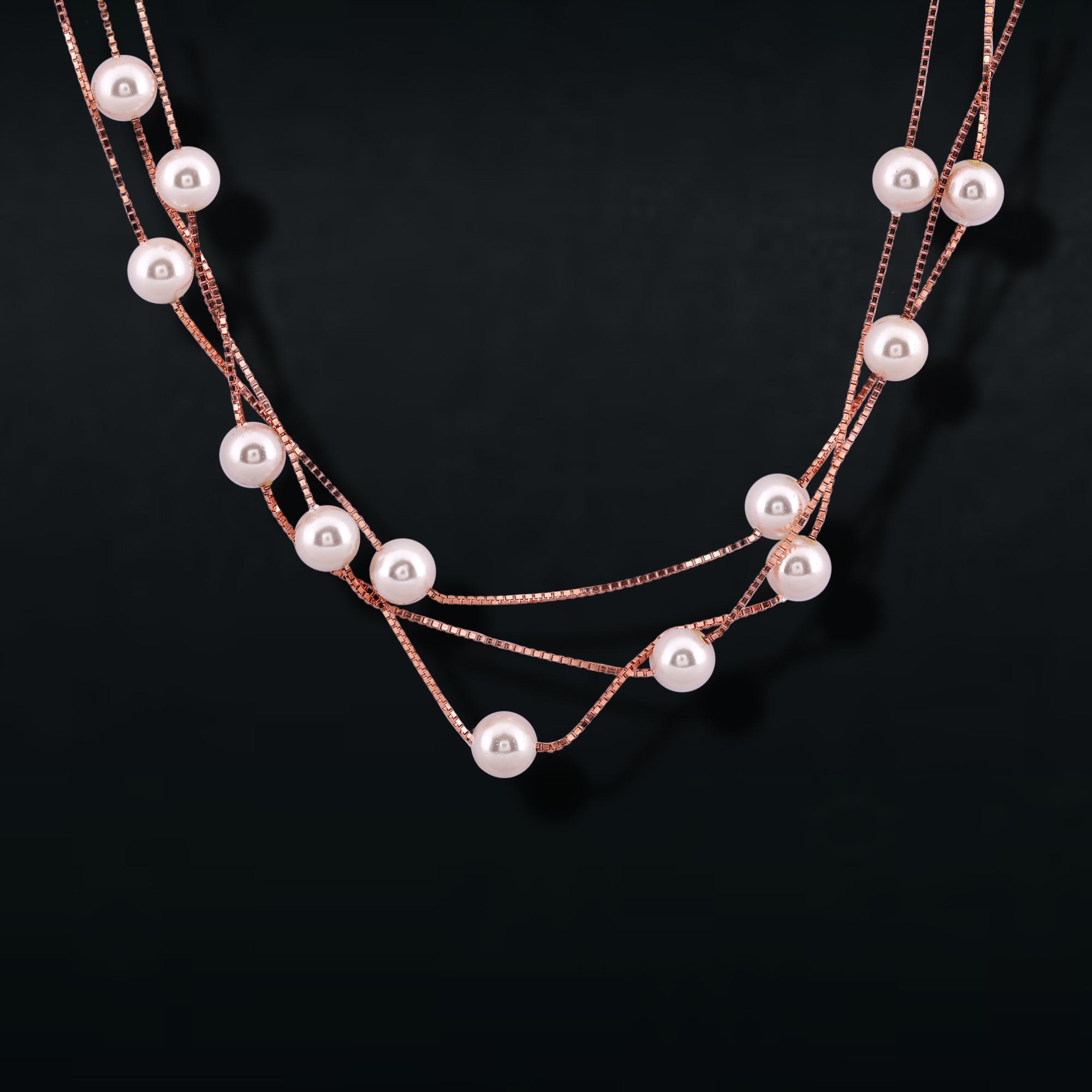 Rosy Pearl Elegance In 925 Sterling Silver Chain - Vanika