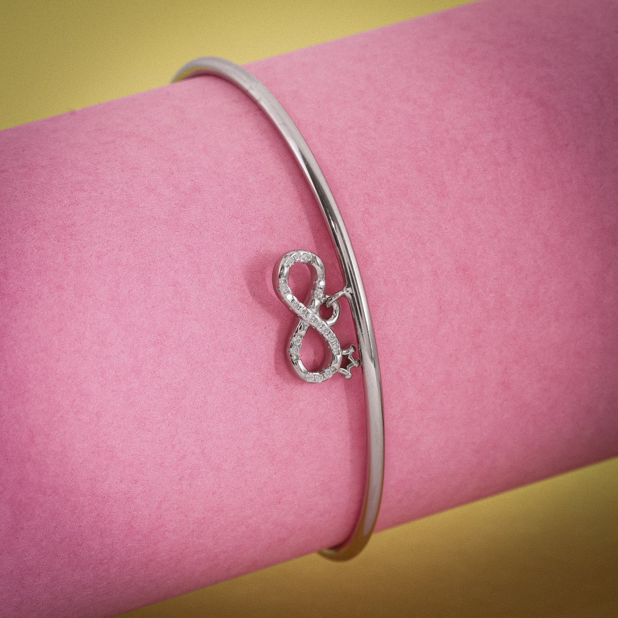 Forever Infinity Charm Zircon Adjustable Bracelet In 925 Sterling Silver - Vanika