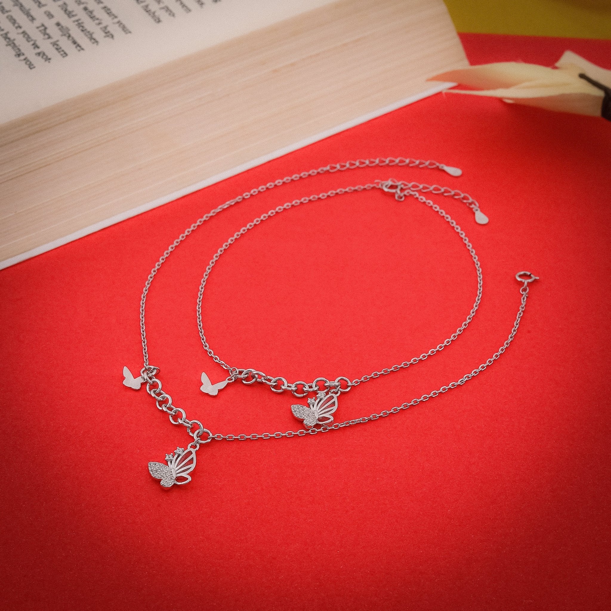 Ravishing Butterfly Charm Anklet in 925 Sterling Silver - Vanika