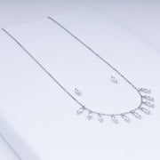 Marquise-Cut Zircon Brilliance Necklace Set In 925 Sterling Silver