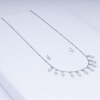 Marquise-Cut Zircon Brilliance Necklace Set In 925 Sterling Silver