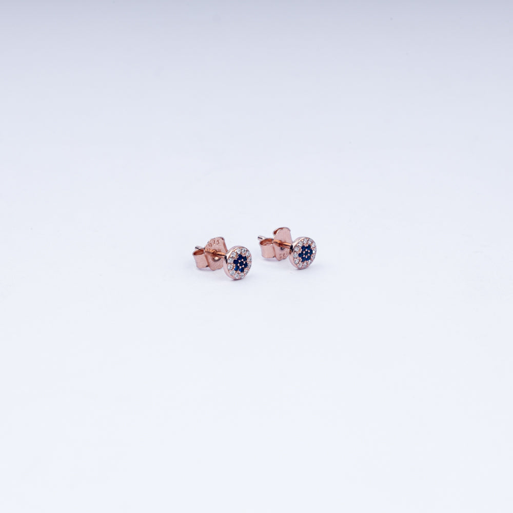 Dual Tone Evil Eye  Zircon Necklace Set In 925 Sterling Silver