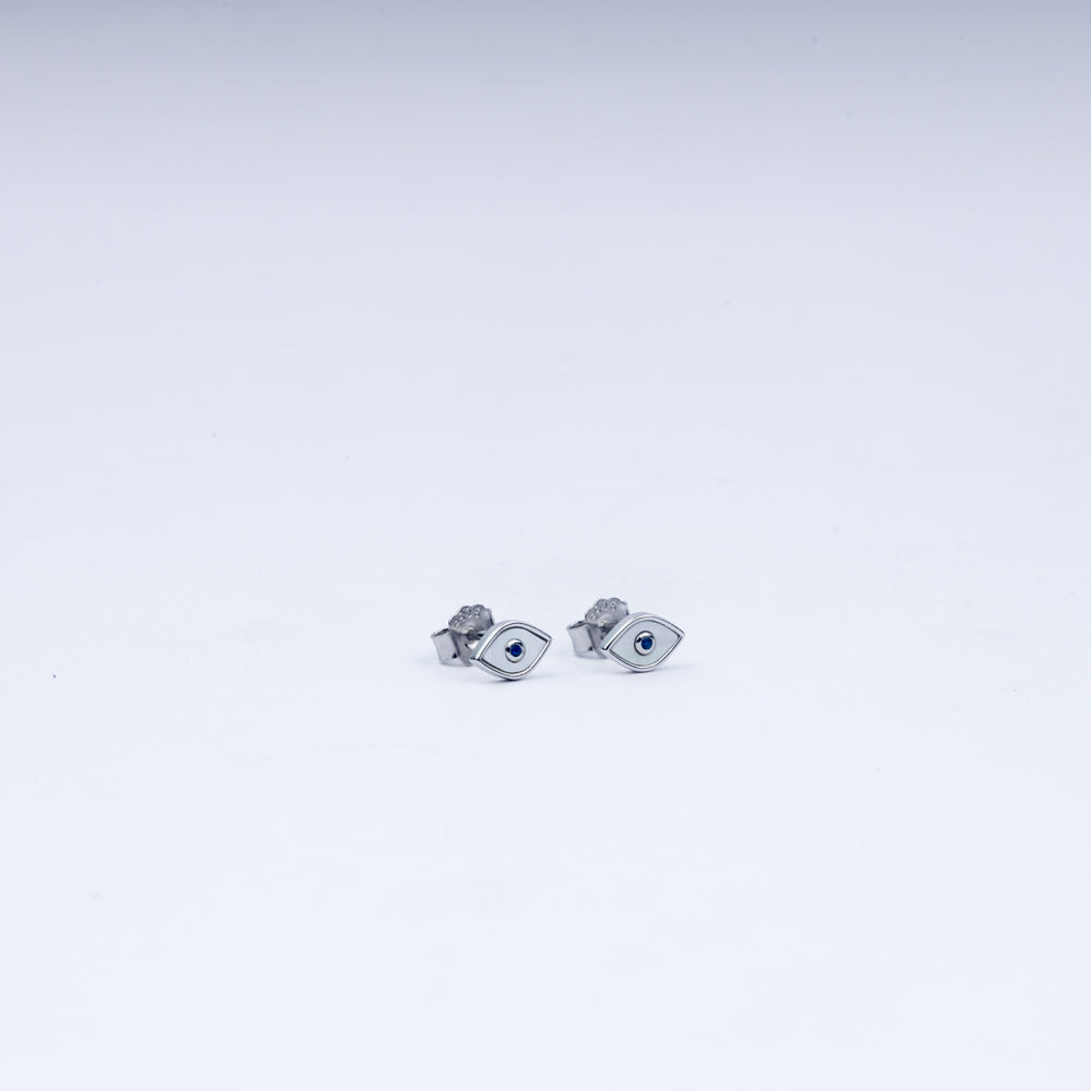 Evil Eye Amulet Zircon Necklace Set In 925 Sterling Silver