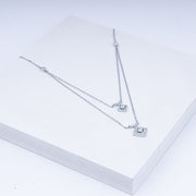 Geometric-Cut Zircon Necklace Set In 925 Sterling Silver