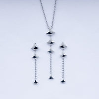 Celestia 925 Silver Cascade Necklace Set