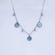 Mystic Evil Eye Zircon Necklace Set In 925 Sterling Silver