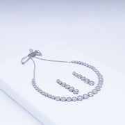 Round Shaped Zircon Necklace Set In 925 Sterling Silver