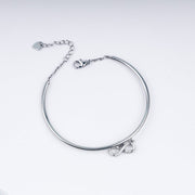 Forever Infinity Charm Zircon Adjustable Bracelet In 925 Sterling Silver