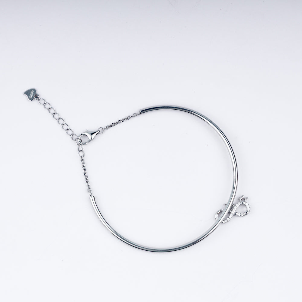 Forever Infinity Charm Zircon Adjustable Bracelet In 925 Sterling Silver