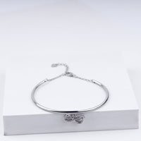Forever Infinity Charm Zircon Adjustable Bracelet In 925 Sterling Silver