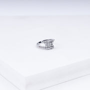 Sparkling Zircon Adjustable Bracelet With Ring In 925 Sterling Silver