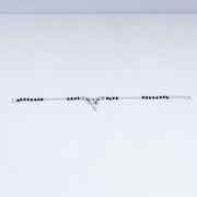 Silver Soar Rakhi – 925 Sterling Dragonfly Charm with Black Beads