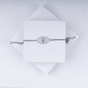 Warding Evil Eye Zircon Bracelet Chain In 925 Sterling Silver
