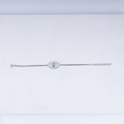 Warding Evil Eye Zircon Bracelet Chain In 925 Sterling Silver