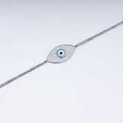 Warding Evil Eye Zircon Bracelet Chain In 925 Sterling Silver