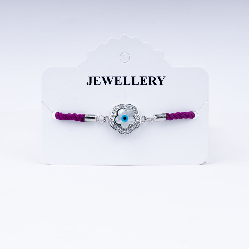 Unisex  Floral Charm, Fierce Protection – Evil Eye Rakhi in 925 Silver