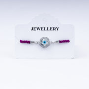 Unisex  Floral Charm, Fierce Protection – Evil Eye Rakhi in 925 Silver