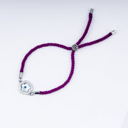 Unisex  Floral Charm, Fierce Protection – Evil Eye Rakhi in 925 Silver