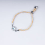 Unisex Sunny Side Up – 925 Silver Evil Eye Rakhi on Peach Twist