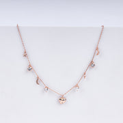 Celestial Charm Necklace in 925 Sterling Silver with Rose Gold Plating