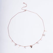 Celestial Charm Necklace in 925 Sterling Silver with Rose Gold Plating