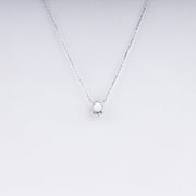 Opulent Glow Opal Pendant Necklace in 925 Sterling Silver with CZ Halo