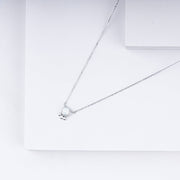 Opulent Glow Opal Pendant Necklace in 925 Sterling Silver with CZ Halo