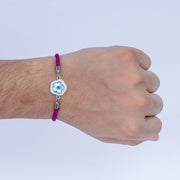 Unisex  Floral Charm, Fierce Protection – Evil Eye Rakhi in 925 Silver