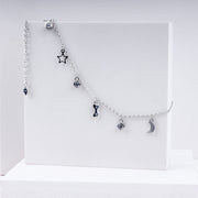 Starlit Dreams Necklace in 925 Sterling Silver with CZ Charms