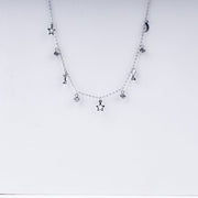Starlit Dreams Necklace in 925 Sterling Silver with CZ Charms