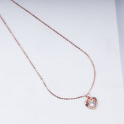 Eternal Love Heart Pendant Necklace in 925 Sterling Silver with Rose Gold Plating
