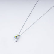 Enchanted Butterfly Pendant Necklace in 925 Sterling Silver with Enamel & CZ Accents
