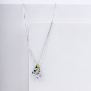 Enchanted Butterfly Pendant Necklace in 925 Sterling Silver with Enamel & CZ Accents