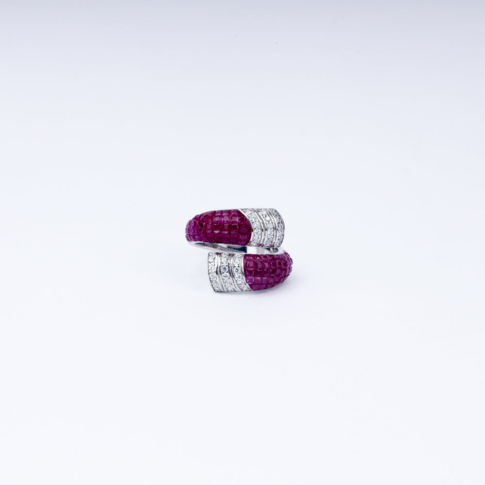 Foliage Twist Adjustable Cocktail Ring in 925 Sterling Silver