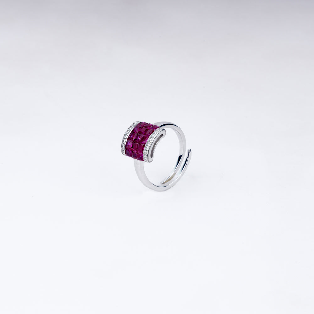 Nature's Embrace Ring – Adjustable 925 Silver Cocktail Design