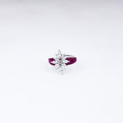 Ruby Blossom Crystal Ring | Vanika Jewellery