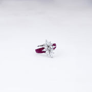 Ruby Blossom Crystal Ring | Vanika Jewellery