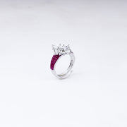 Ruby Blossom Crystal Ring | Vanika Jewellery
