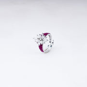 Ruby Blossom Crystal Ring | Vanika Jewellery