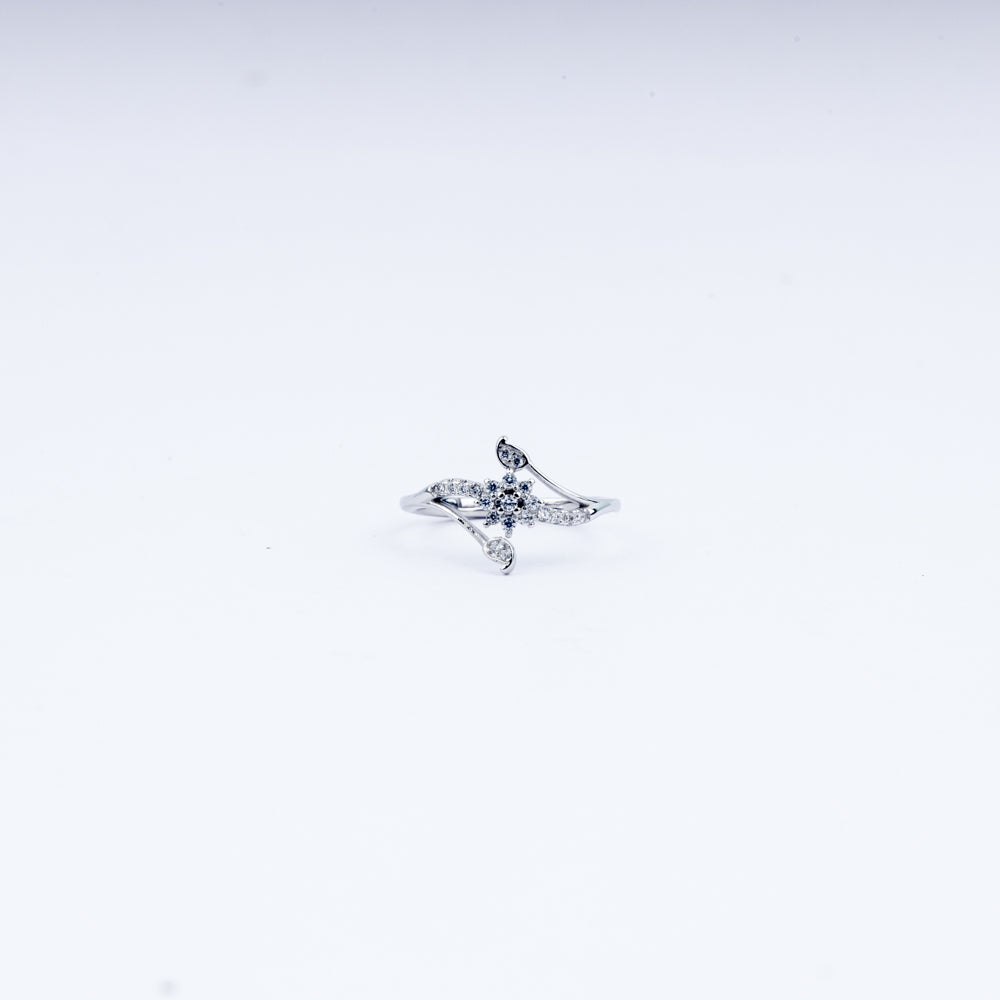 Petal Flow CZ Ring in 925 Sterling Silver – Adjustable Fit