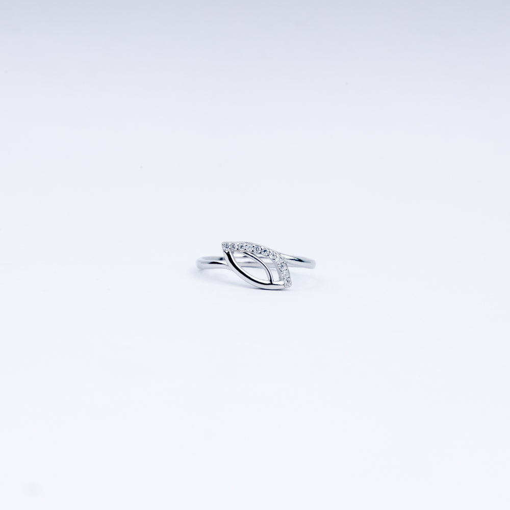 Luna Leaf 925 Silver Adjustable Ring