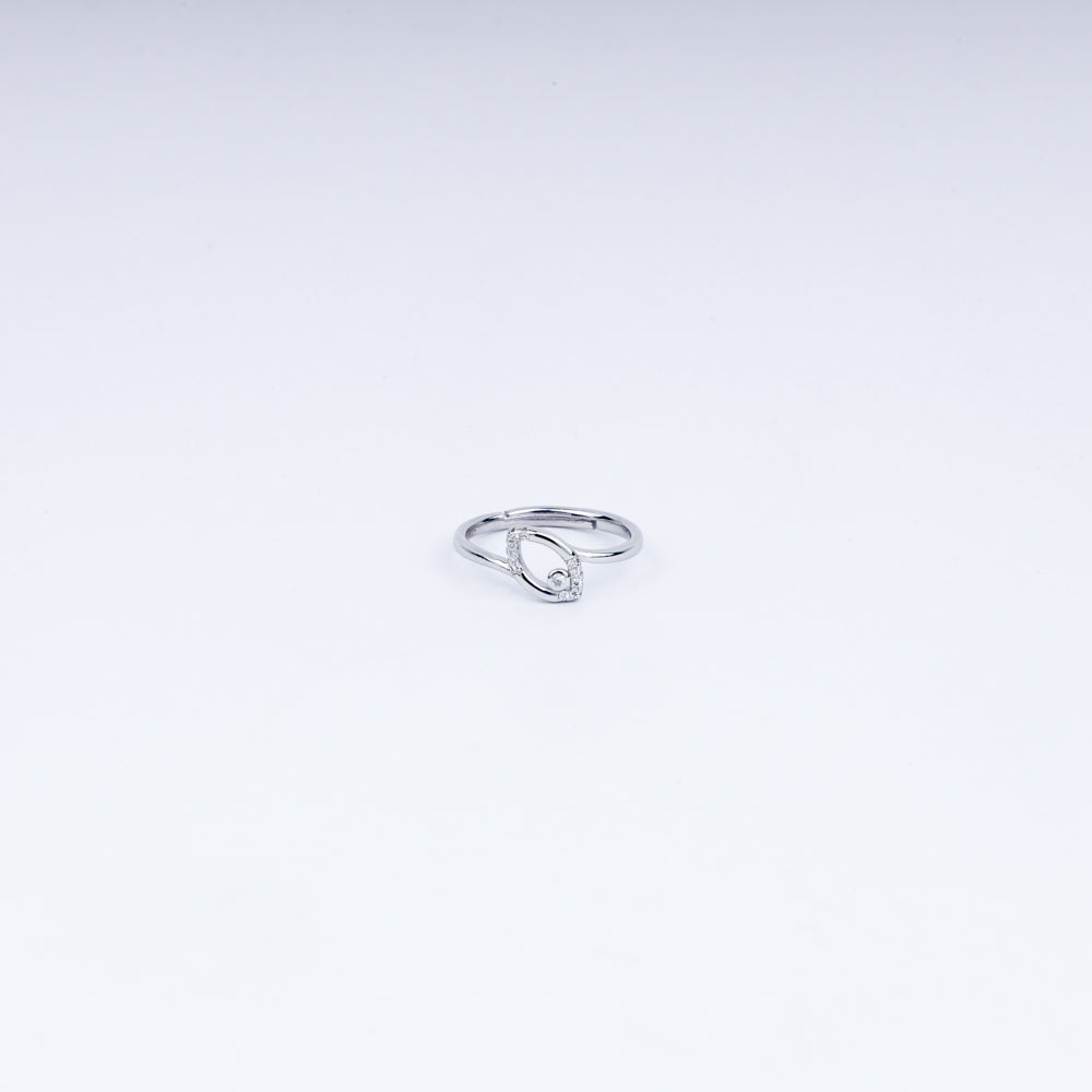Luna Petal 925 Silver Open Marquise Ring